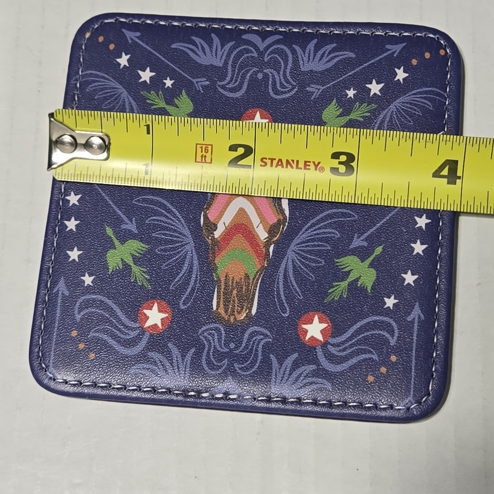 Reversible Coasters LONGHORN COASTERS Texas Western bull horn, SET OF 4 - Picture 14 of 16
